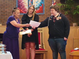 This year's Scholarship Winner at the Burley Presbyterian Church